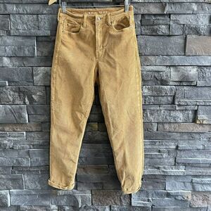 American Eagle Super Stretch Mustard Yellow‎  Corduroy Pants Women’s Size 6